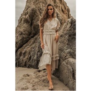 New Bohme Willa Ruffle Dress Sz S/M